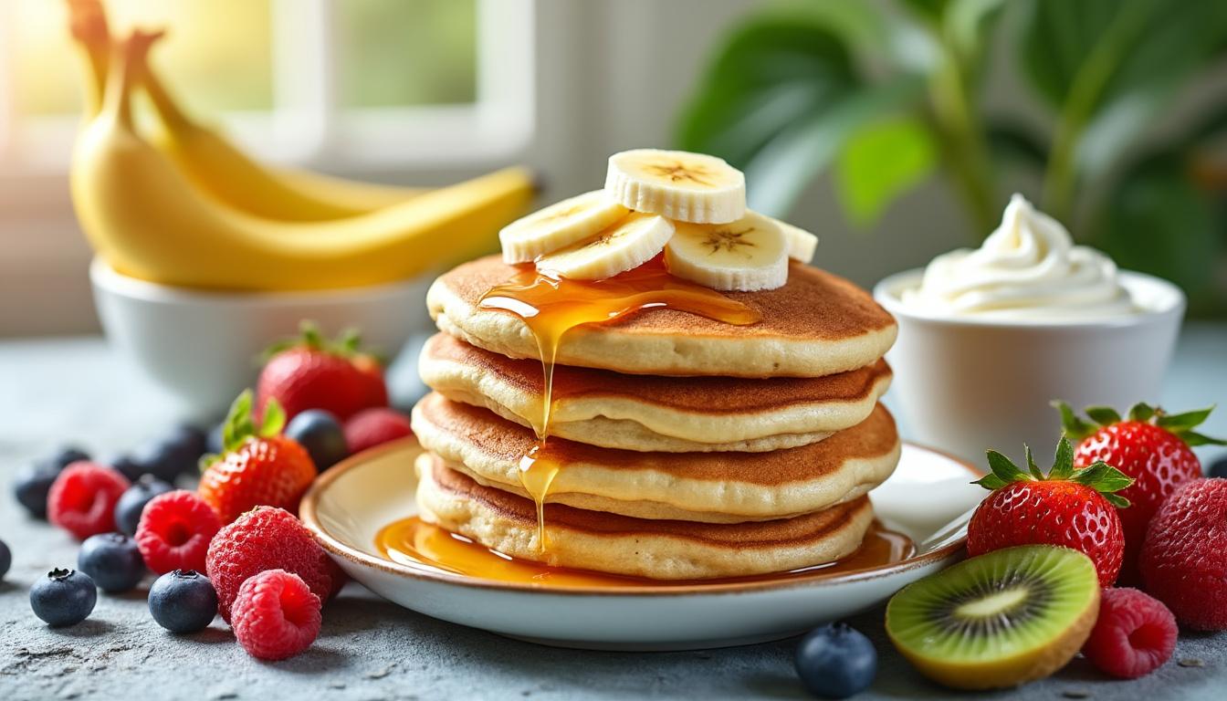 découvrez notre recette facile et légère de pancake à la banane healthy, idéale pour un petit-déjeuner gourmand et sain. rapide à préparer, sans sucre raffiné ni matière grasse superflue !