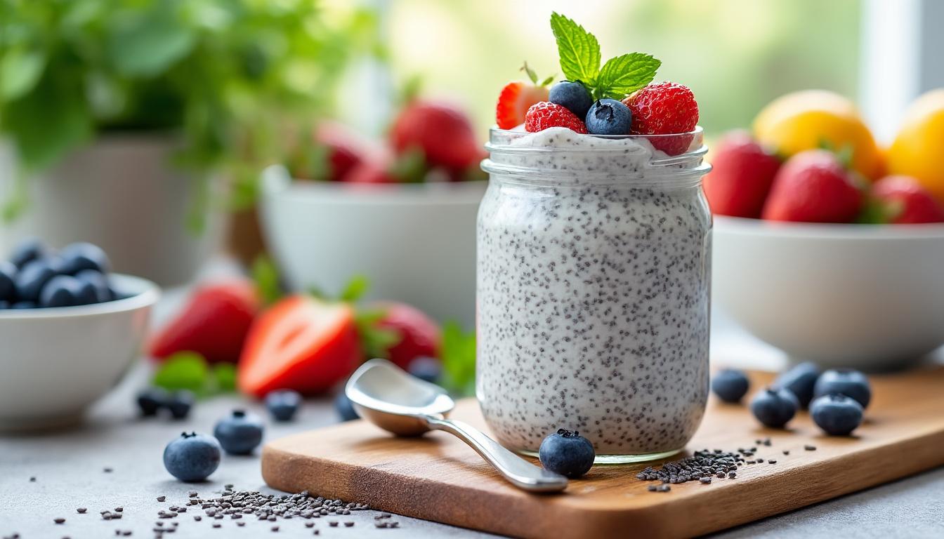 découvrez une recette aux graines de chia simple, saine et rapide à préparer. idéale pour un petit-déjeuner équilibré ou une collation gourmande, cette préparation healthy ravira petits et grands.