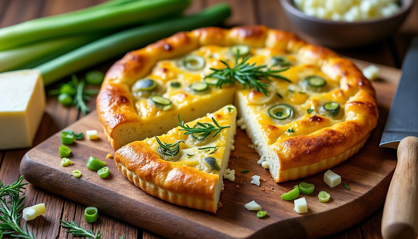 découvrez notre recette facile et savoureuse de tarte au chèvre et aux poireaux. un plat salé idéal pour un repas convivial, prêt en quelques étapes simples !