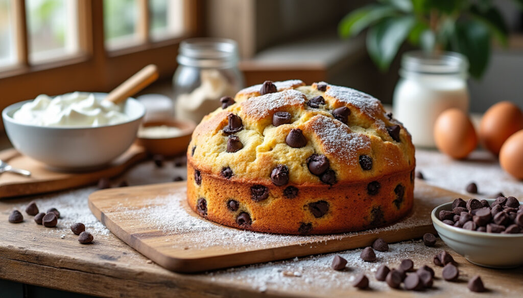 découvrez notre recette gourmande de gâteau au yaourt aux pépites de chocolat, un dessert moelleux et facile à préparer, parfait pour régaler petits et grands !