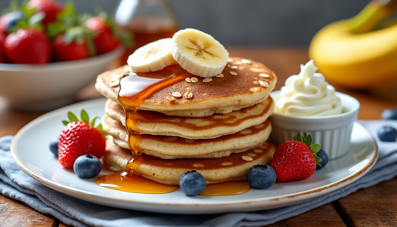 découvrez notre recette de pancakes aux flocons d’avoine et à la banane : une option healthy, rapide et gourmande pour un petit-déjeuner équilibré et savoureux.