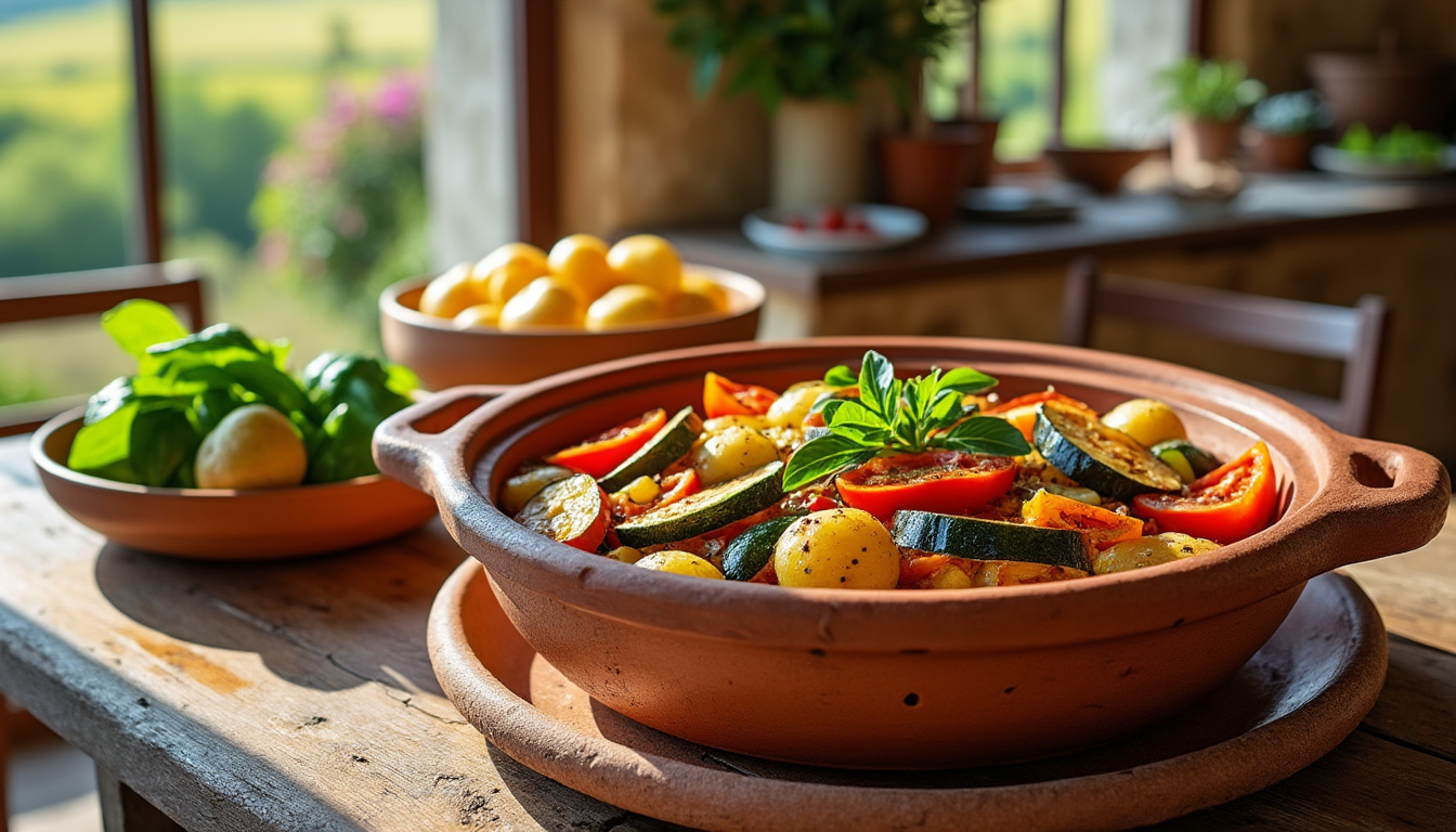 découvrez la recette du tian de légumes et pommes de terre, un plat provençal savoureux et coloré, facile à préparer pour accompagner vos repas d'été ou régaler vos convives en toute saison.