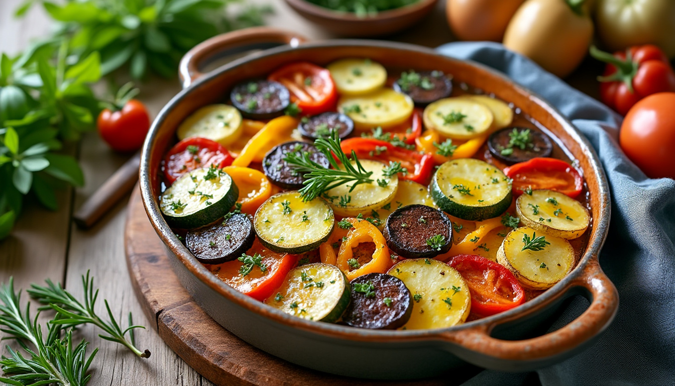 découvrez la recette traditionnelle du tian de légumes et pommes de terre, un plat provençal savoureux et coloré, facile à préparer pour régaler toute la famille avec des saveurs ensoleillées !