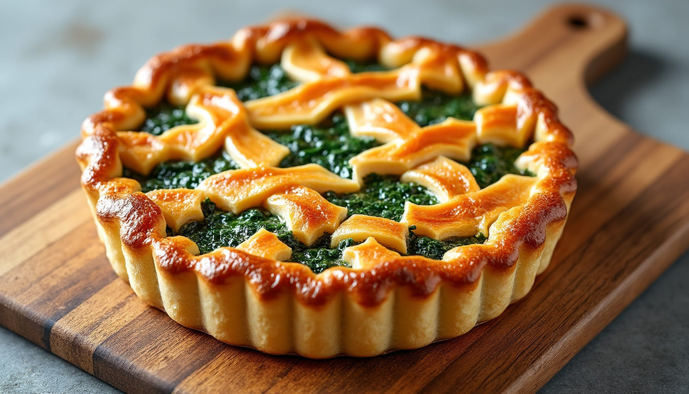 découvrez notre recette gourmande et raffinée de tourte aux épinards et saumon, un plat savoureux alliant la douceur des épinards au fondant du saumon, idéal pour impressionner vos convives.